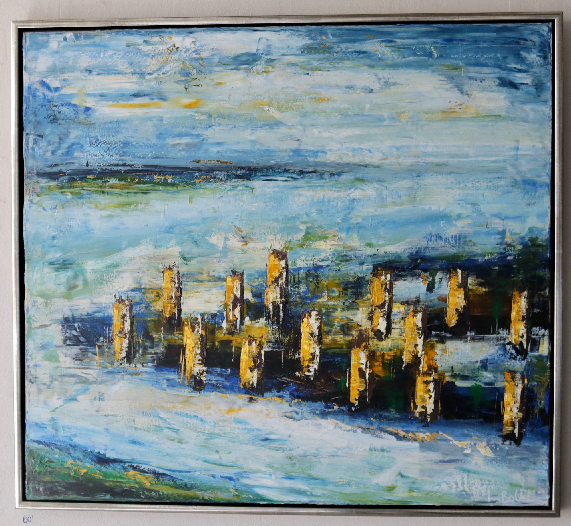 Maleri af Lars Bollerslev med titlen "Kultiveret landskab". Påskeudstilling 2022 Kunstforeningen Limfjorden